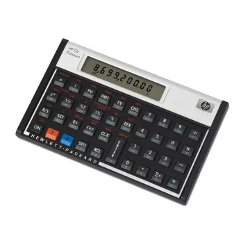 Calculadora de sobremesa HP 12c financiera aluminio, negra
