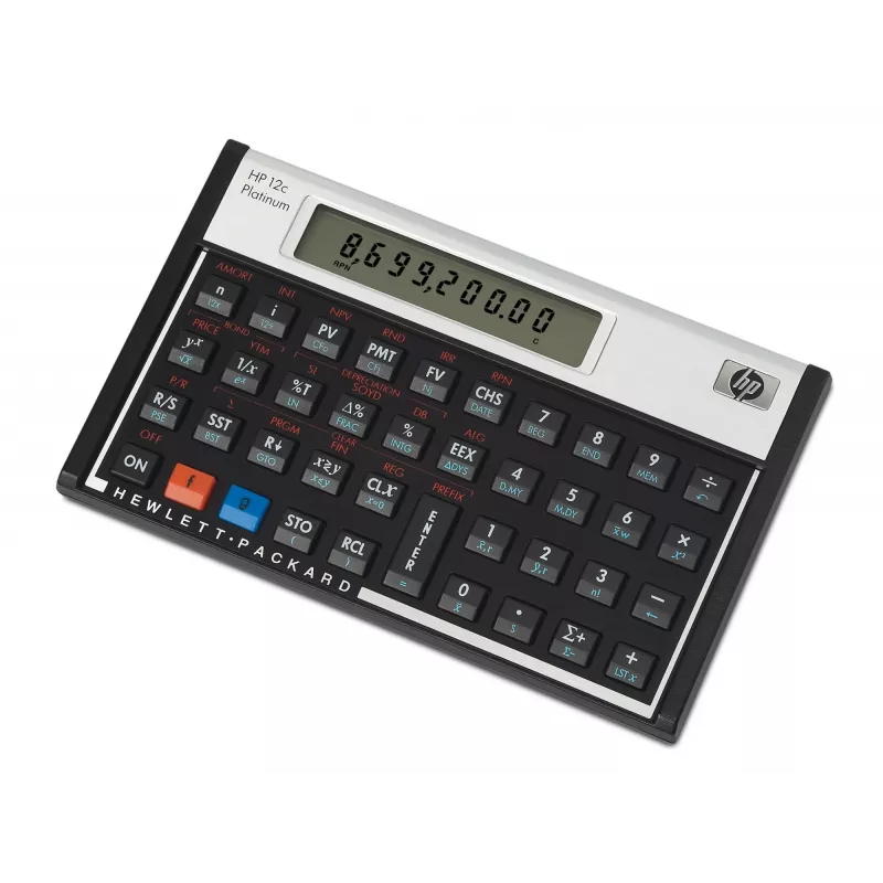 Calculadora de sobremesa HP 12c financiera aluminio, negra