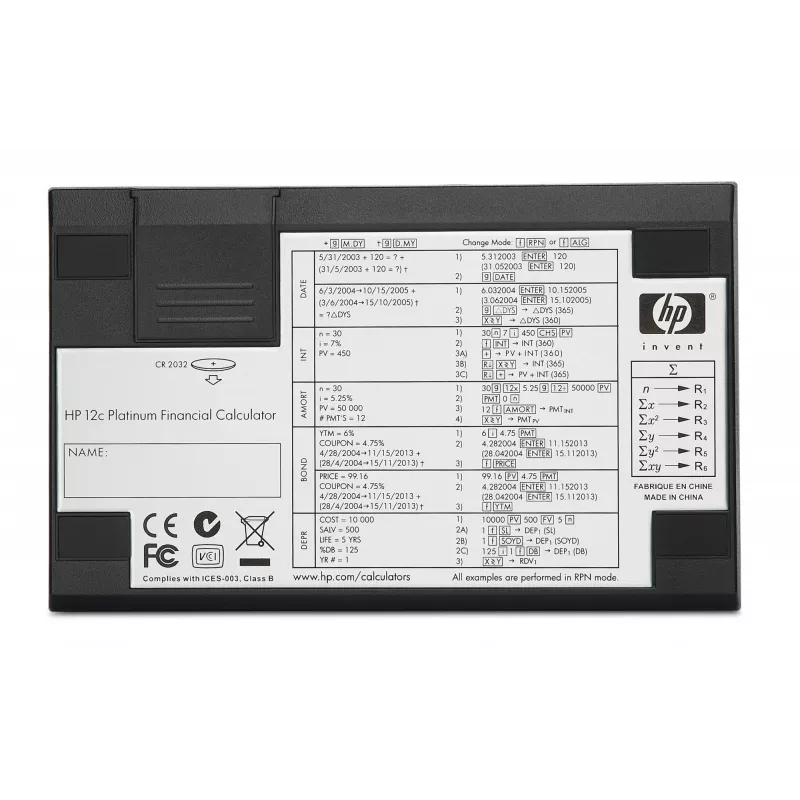 Calculadora de sobremesa HP 12c financiera aluminio, negra