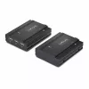 StarTech.com extensor KVM DisplayPort sobre fibra óptica, 4K 60Hz, kit extensor de consola, hasta 300 m (multimodo) con módulos SFP+ preinstalados, 3x USB HID