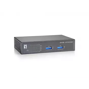 LevelOne switch PoE Fast Ethernet de 16 puertos, 90W, Fast Ethernet (10/100), dúplex completo, Power over Ethernet (PoE), montaje en pared posible