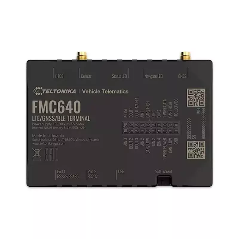 Rastreador GPS Teltonika FMC640 coche negro