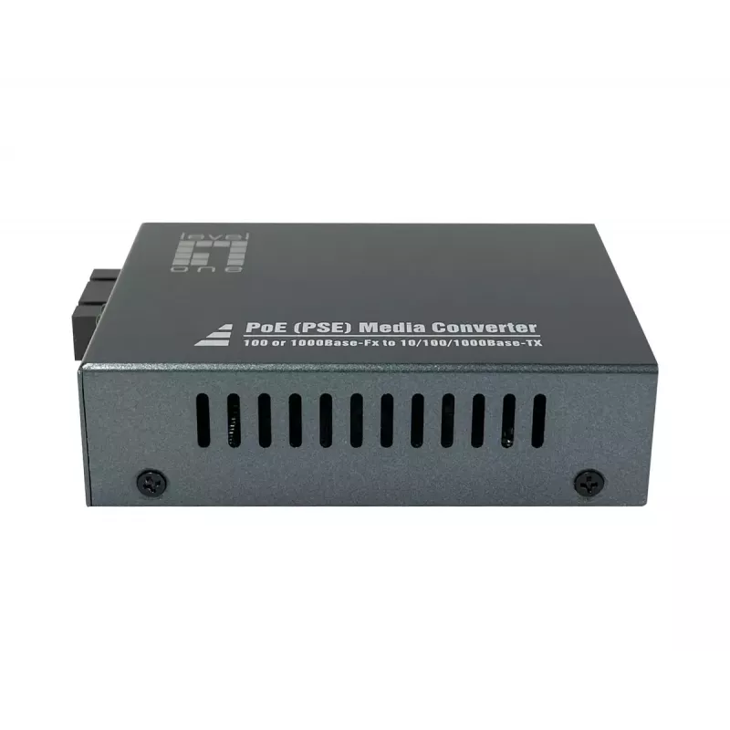LevelOne Convertidor de medios RJ45 a SC Gigabit, PoE PSE, fibra monomodo, 20km
