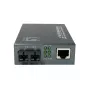 LevelOne Convertidor de medios RJ45 a SC Gigabit, PoE PSE, fibra monomodo, 20km