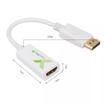 Techly IADAP DP-HDMIFP adaptador de cable de vídeo 0,2 m DisplayPort HDMI blanco