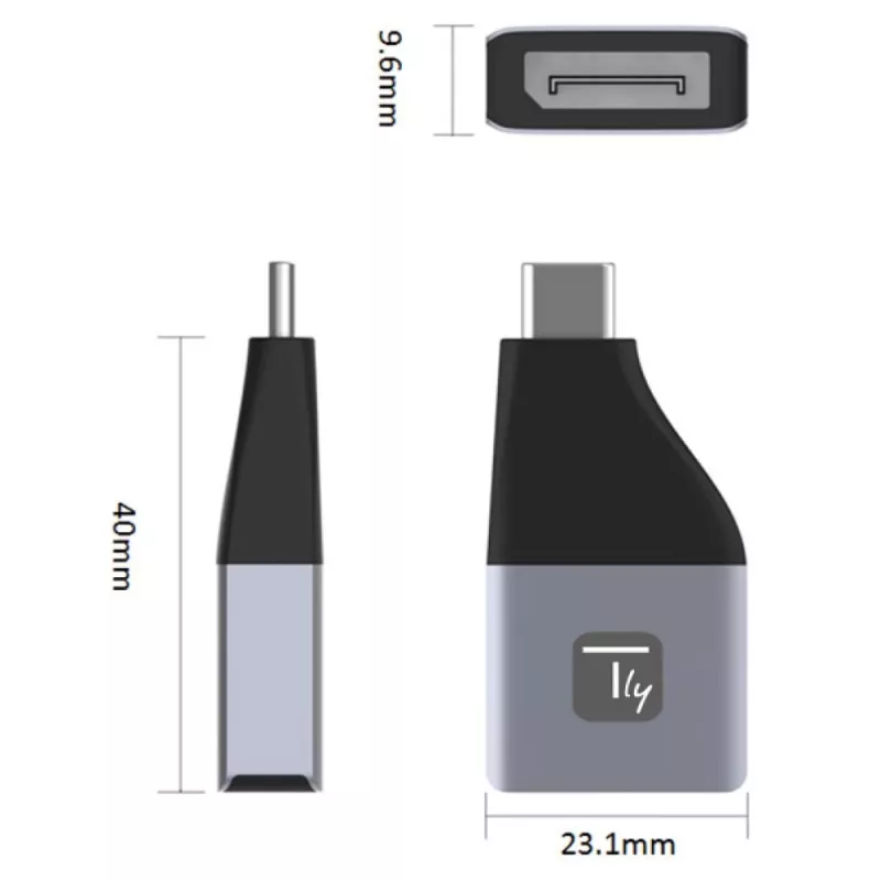 Techly IADAP USBC-DP4K adaptador gráfico USB 3840 x 2160 píxeles negro, plata