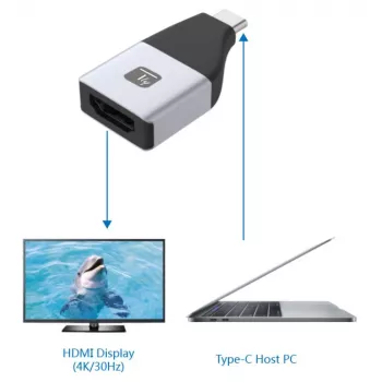 Techly IADAP USBC-HDMI4K adaptador gráfico USB 4096 x 2160 píxeles negro, plata