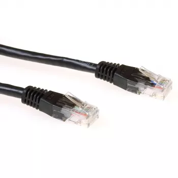 Cable de red U/UTP CAT6 ACT negro de 2 metros con conectores macho RJ45