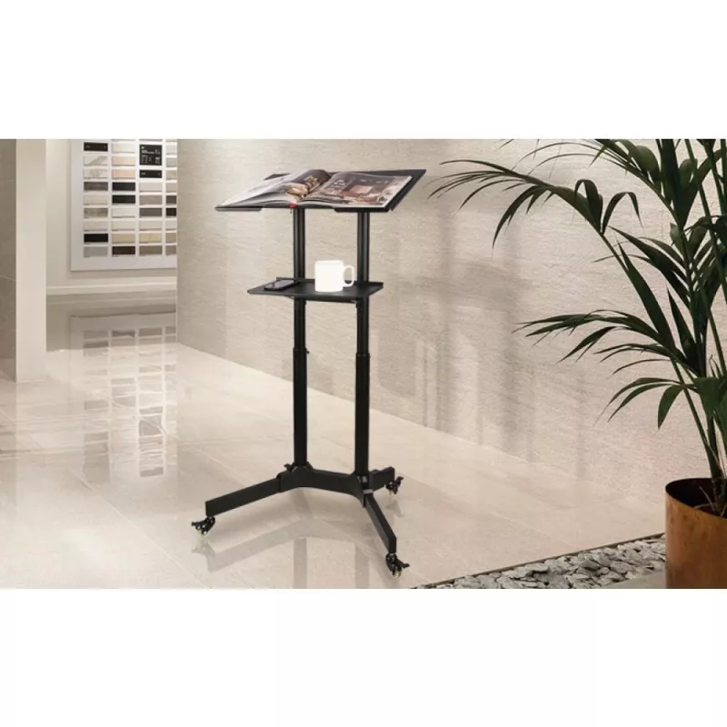 Techly ICA-TB TPM-1BK Carrito universal para portátil/proyector, 103-125 cm, negro