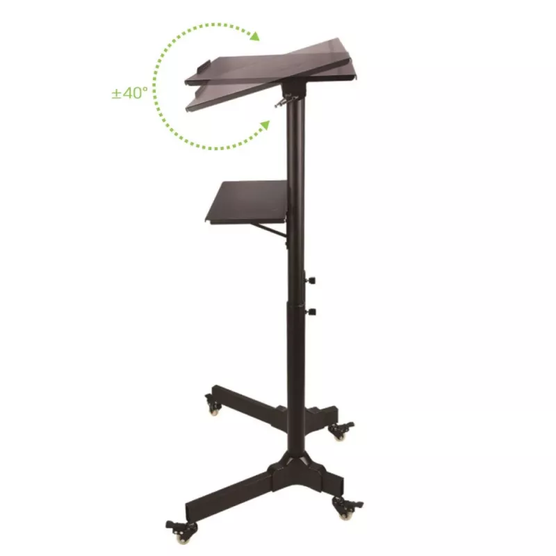 Techly ICA-TB TPM-1BK Carrito universal para portátil/proyector, 103-125 cm, negro