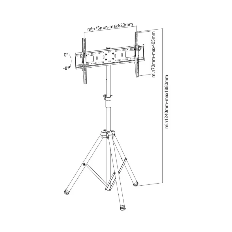 Techly ICA-TR17T Soporte de pantalla para montaje en cartel 177,8 cm (70