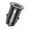 Cargador de coche Techly Mini USB-A y USB-C Quick Charge 3.0 38W en metal negro