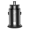 Cargador de coche Techly Mini USB-A y USB-C Quick Charge 3.0 38W en metal negro