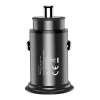 Cargador de coche Techly Mini USB-A y USB-C Quick Charge 3.0 38W en metal negro