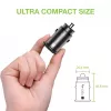 Cargador de coche Techly Mini USB-A y USB-C Quick Charge 3.0 38W en metal negro