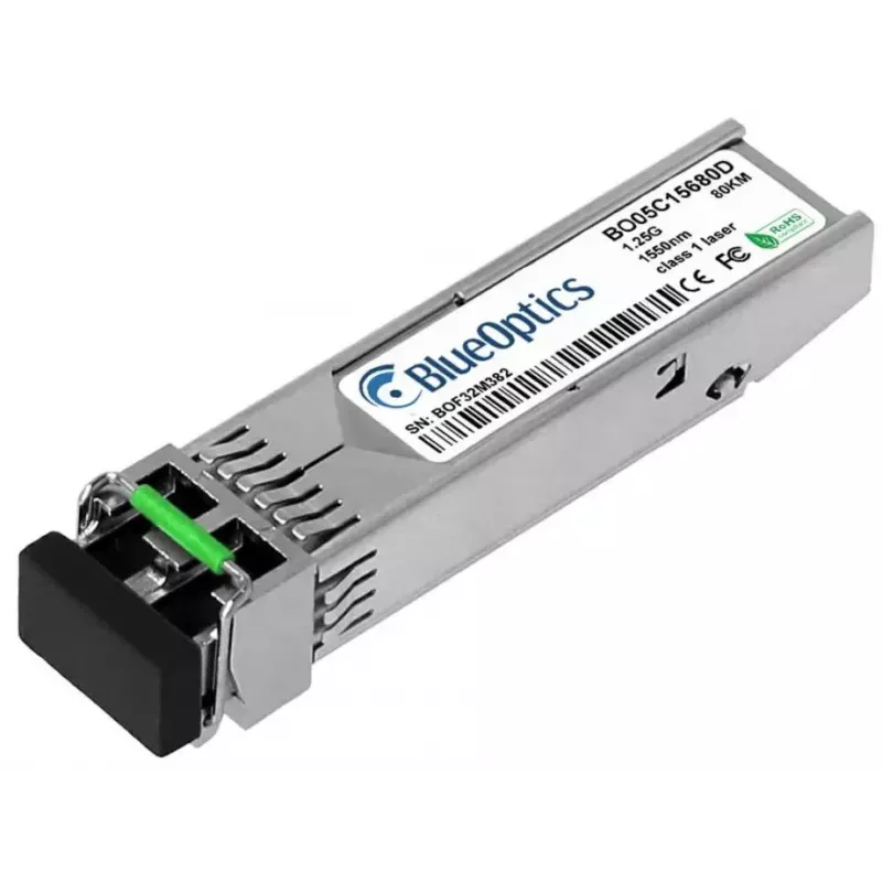 BlueOptics J4860D-BO módulo transceptor SFP, compatible con HPE Aruba J4860D, 1000BASE-ZX, LC Duplex, monomodo, 1550 nm, 70 km, DDM