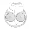 JBL Tune 500 JBLT500WHT auriculares supraaurales, con cable, micrófono, cable plano antienredos, blancos