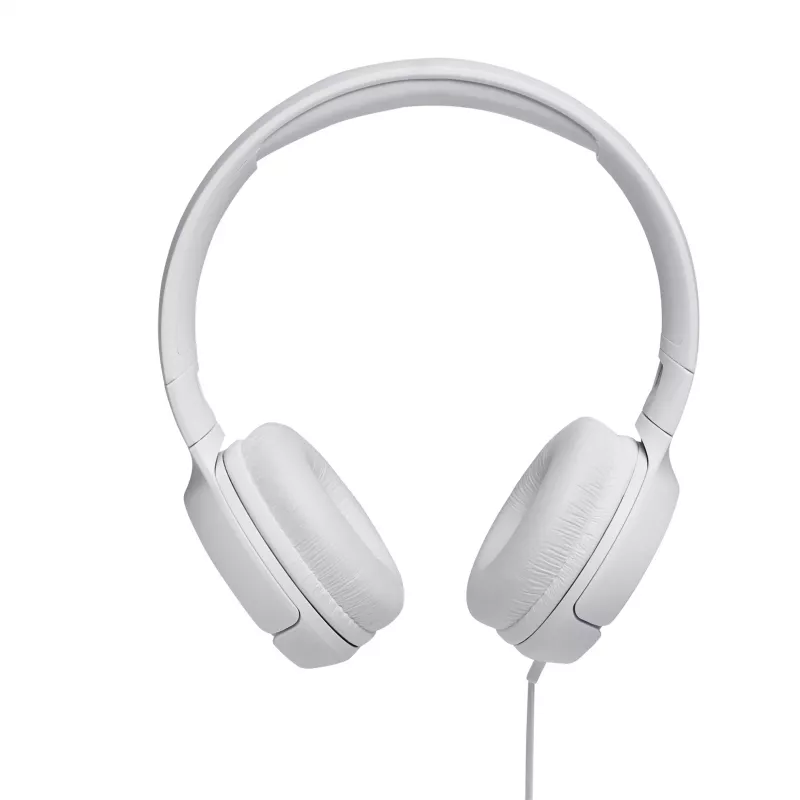 JBL Tune 500 JBLT500WHT auriculares supraaurales, con cable, micrófono, cable plano antienredos, blancos