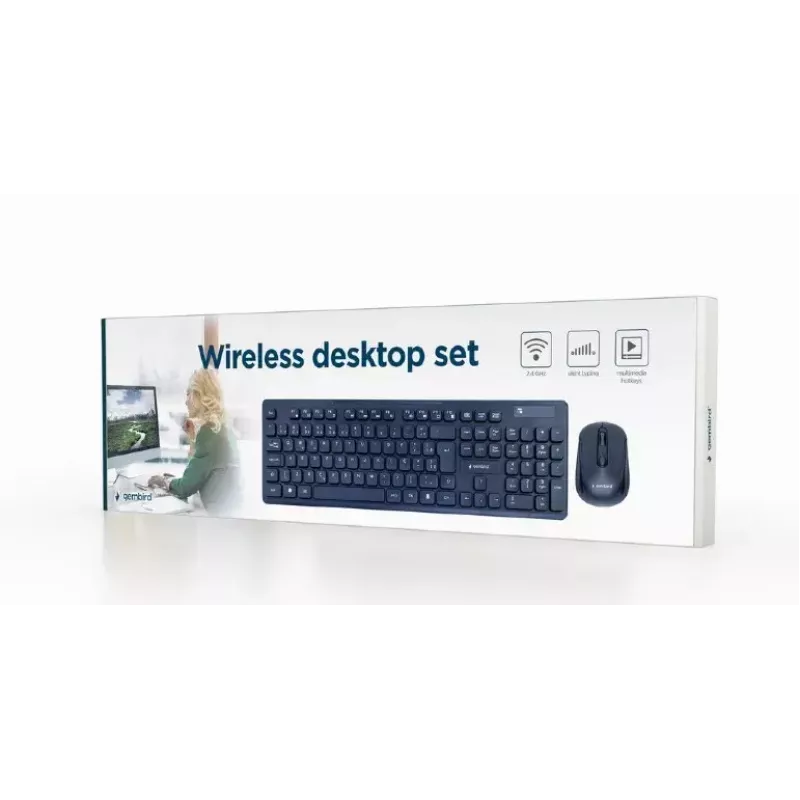 Gembird KBS-WCH-03-DE teclado ratón incluido universal RF Wireless QWERTZ alemán negro