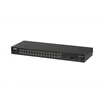 Switch KVM ATEN de 32 puertos Cat 5e/6, 1920 x 1200 píxeles, Ethernet LAN, Full HD, montaje en rack, 4,8 W, 1HE