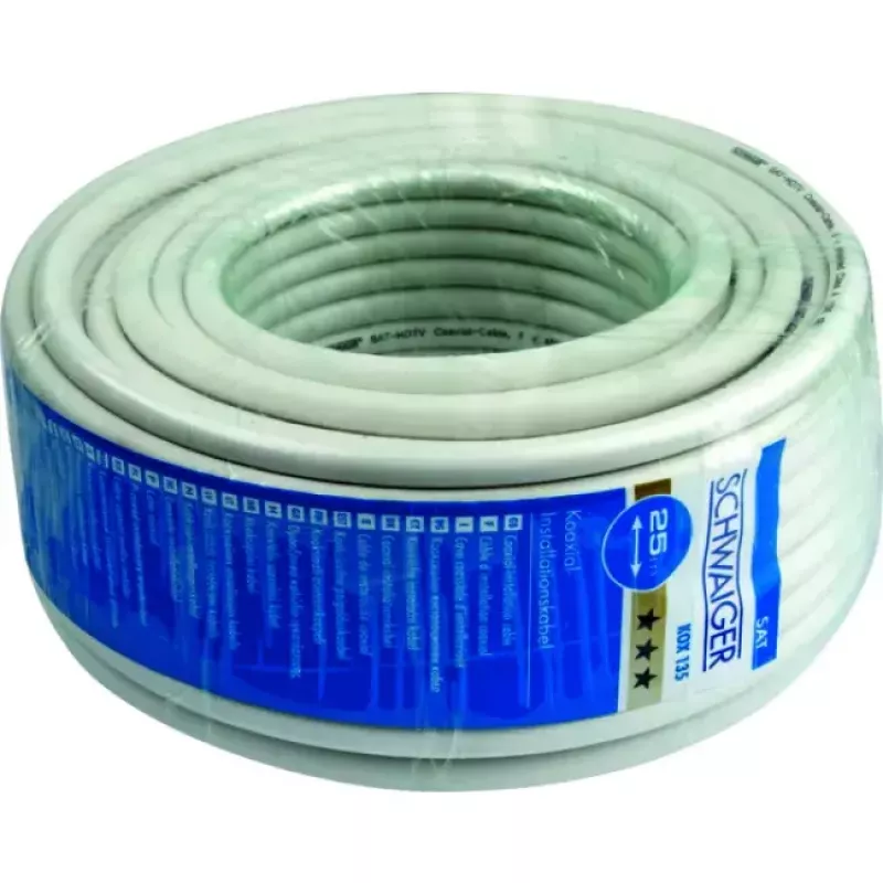 Cable coaxial Schwaiger KOX13525 052 75 Ω 25 m blanco