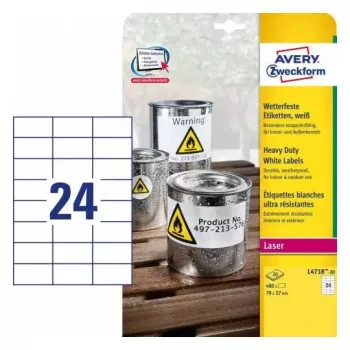Etiqueta autoadhesiva para impresora Avery L4718-20