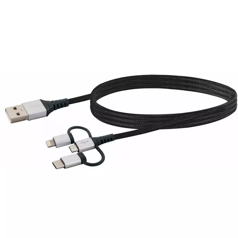 Cable USB Schwaiger LKU 100 1,5m USB 2.0 A Micro-USB B negro plateado
