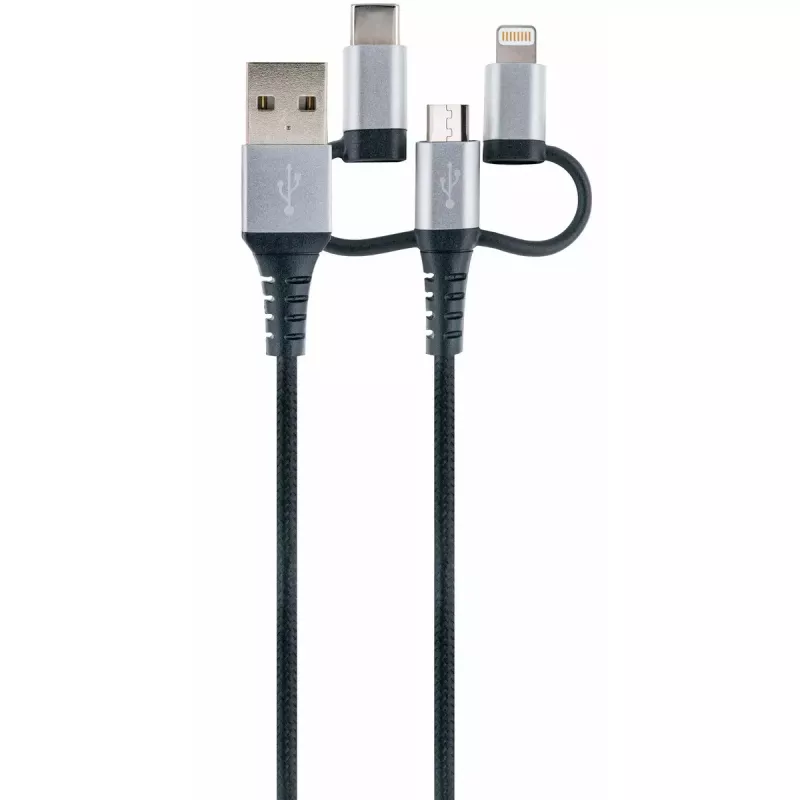 Cable USB Schwaiger LKU 100 1,5m USB 2.0 A Micro-USB B negro plateado