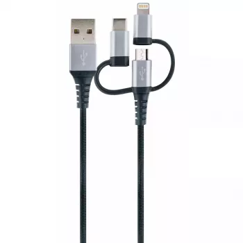 Cable USB Schwaiger LKU 100 1,5m USB 2.0 A Micro-USB B negro plateado
