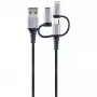 Cable USB Schwaiger LKU 100 1,5m USB 2.0 A Micro-USB B negro plateado