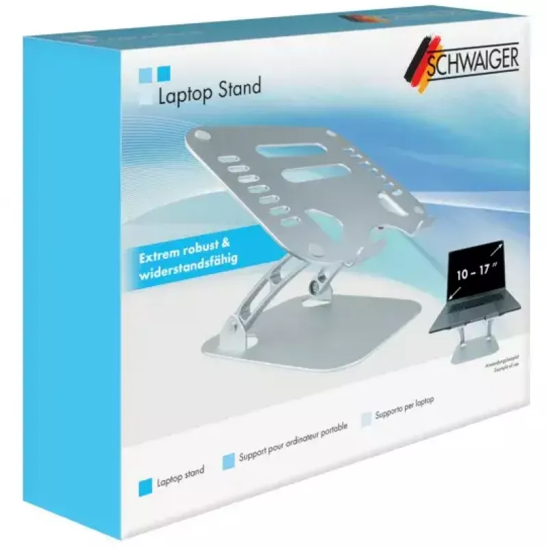 Soporte para portátil Schwaiger LPS1720 513 plateado aluminio 50,8 cm