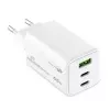 Cargador de pared GaN MediaRange MRMA116-2, 65 W, 3 puertos (1x USB-A, 2x USB-C), blanco
