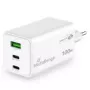 Cargador para dispositivos móviles MediaRange MRMA123 — Cargador rápido de CA para interiores para portátil, smartphone, tablet, 100–240V, 2× USB-C, 20V máx., blanco