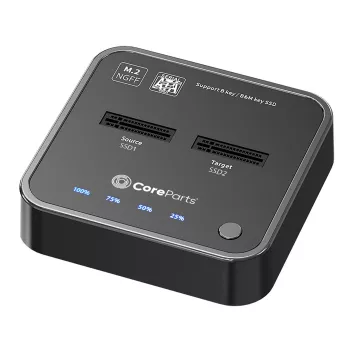 Estación de acoplamiento de almacenamiento CoreParts MS-CLONER-SATA USB 3.2 Gen 2 (3.1 Gen 2) Type-C Negra
