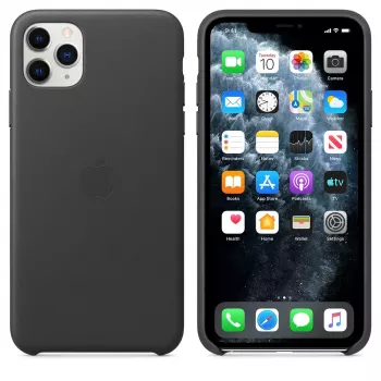 Funda Apple iPhone 11 Pro Max Leather Case negra