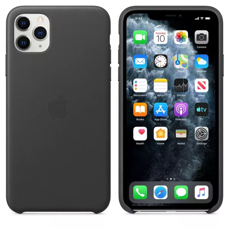 Funda Apple iPhone 11 Pro Max Leather Case negra