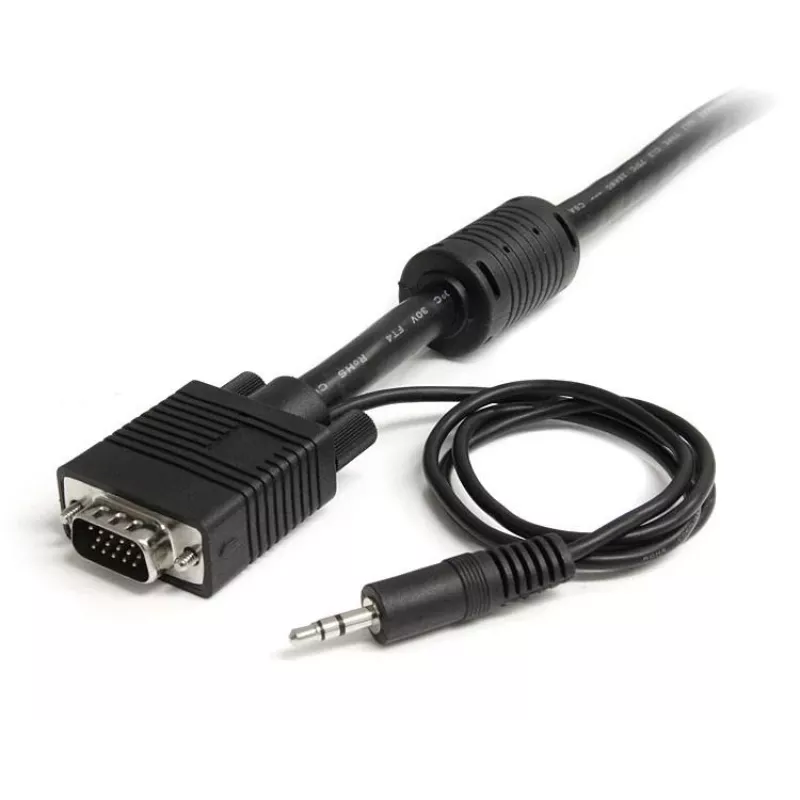 StarTech.com Cable de vídeo VGA coaxial de alta resolución para monitor de 5m con audio HD15 M/M