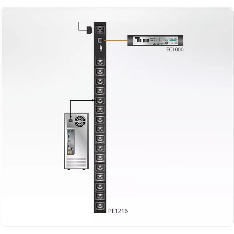 ATEN PE1216 unidad de distribución de alimentación (PDU) 16 salidas AC negro