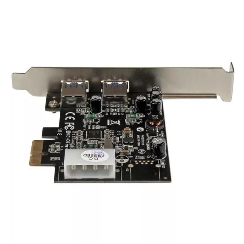 StarTech.com Adaptador de tarjeta PCI Express (PCIe) SuperSpeed USB 3.0 de 2 puertos con UASP - alimentación LP4
