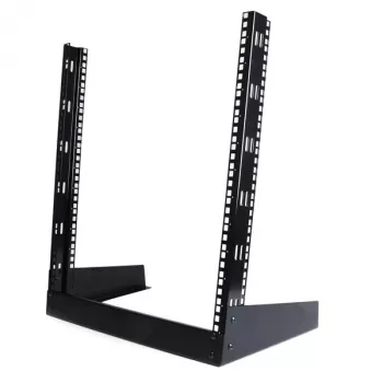 Rack de servidor de escritorio StarTech.com 2 postes 12U, rack de ordenador abierto pequeño de 19 pulgadas, rack de red compacto para equipos AV/estudio/datos/IT – rack de dos postes independiente para aplicaciones domésticas/de oficina
