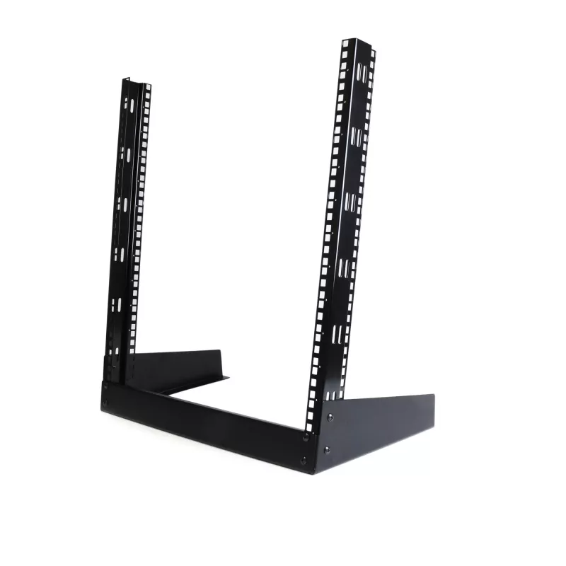 Rack de servidor de escritorio StarTech.com 2 postes 12U, rack de ordenador abierto pequeño de 19 pulgadas, rack de red compacto para equipos AV/estudio/datos/IT – rack de dos postes independiente para aplicaciones domésticas/de oficina