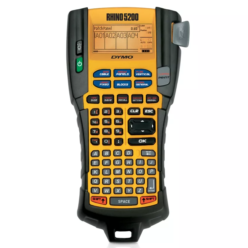 Impresora de etiquetas industrial DYMO RHINO 5200 | Rotuladora con maletín | Teclas de acceso rápido que ahorran tiempo | Impresión rápida | Impresora de etiquetas robusta para obras y tareas de rotulación exigentes | Enchufe UK
