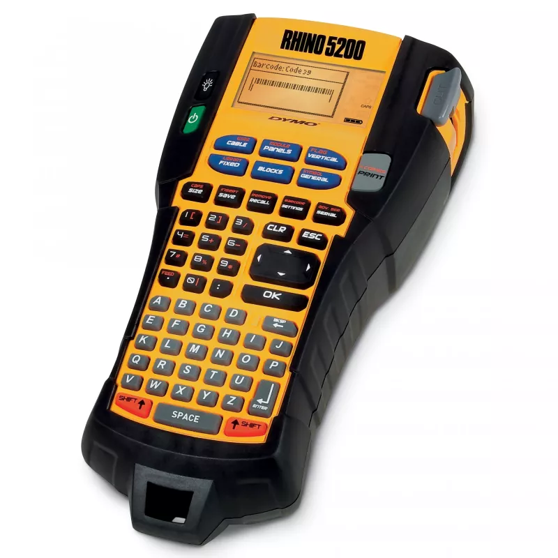 Impresora de etiquetas industrial DYMO RHINO 5200 | Rotuladora con maletín | Teclas de acceso rápido que ahorran tiempo | Impresión rápida | Impresora de etiquetas robusta para obras y tareas de rotulación exigentes | Enchufe UK
