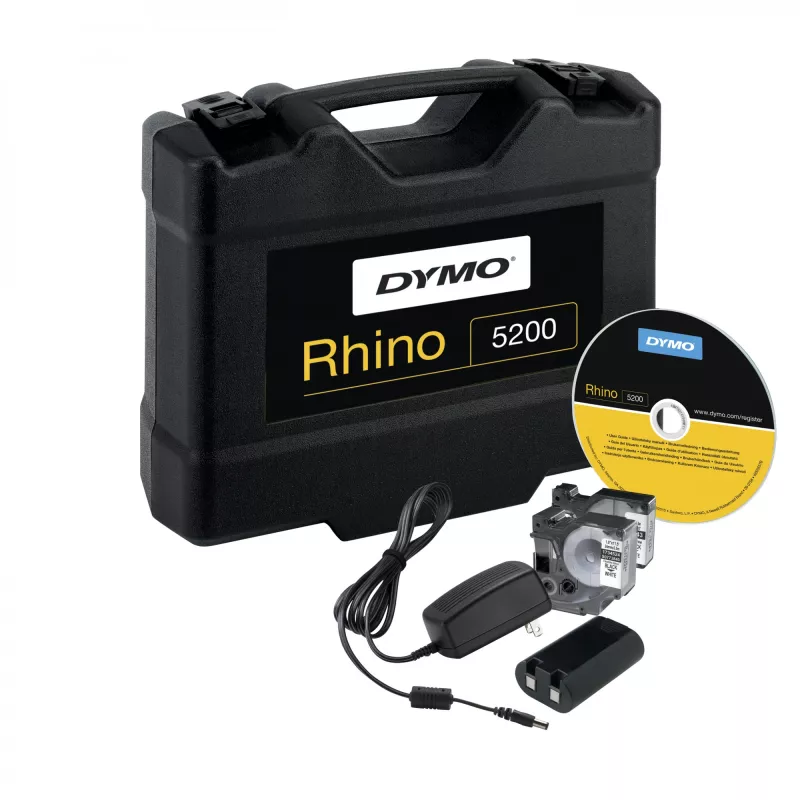 Impresora de etiquetas industrial DYMO RHINO 5200 | Rotuladora con maletín | Teclas de acceso rápido que ahorran tiempo | Impresión rápida | Impresora de etiquetas robusta para obras y tareas de rotulación exigentes | Enchufe UK