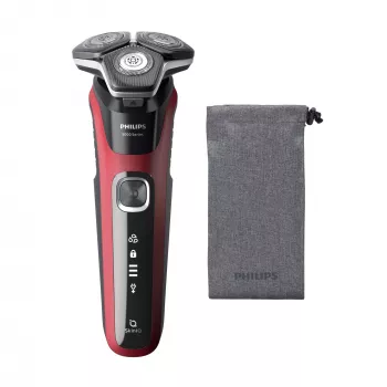 Afeitadora rotativa Philips Series 5000 S5883/10 — 3 cabezales, en húmedo y en seco, 60 min de autonomía, indicador LED, recargable por USB