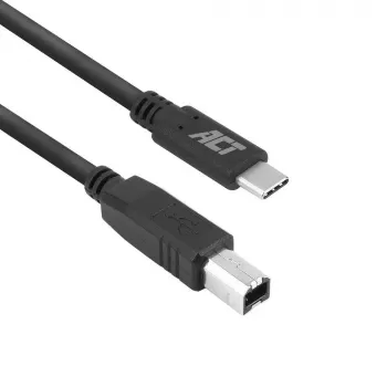 Cable USB 2.0 ACT, USB-C a USB-B, 1,8 metros