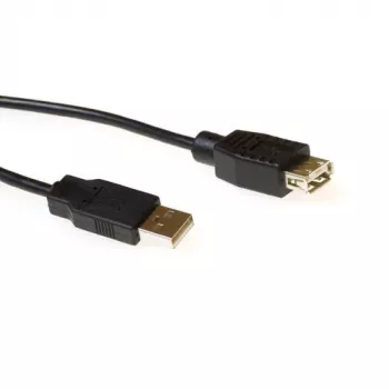 Cable ACT USB 2.0 conector macho USB A - conector hembra USB A negro 0,50 m