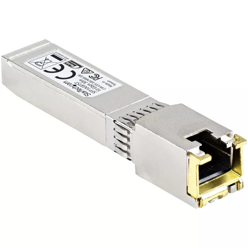 Módulo transceptor SFP+ compatible con MSA StarTech.com - 10GBASE-T ~ Módulo SFP+ MSA sin codificar - 10GBASE-T - SFP a RJ45 Cat6/Cat5e - 10GE Gigabit Ethernet SFP+ - RJ-45 30 m