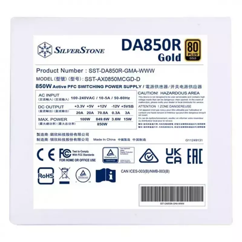 Fuente de alimentación Silverstone DA850R 850 W