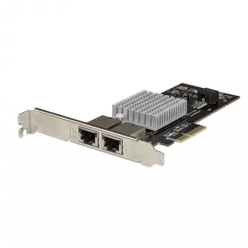 Tarjeta adaptadora de red PCIe de doble puerto 10G StarTech.com - Adaptador de interfaz de red Intel-X550AT 10GBASE-T y NBASE-T PCI Express 10/5/2.5/1GbE Multi-Gigabit Ethernet NIC de 5 velocidades